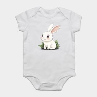 Fluffy Rabbit with Big Floppy Ears Baby Bodysuit